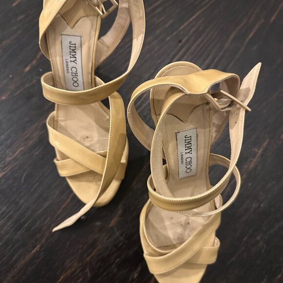 Nude Jimmy Choo Strappy Heels 37.5 (7.5) - Picture 2 of 3